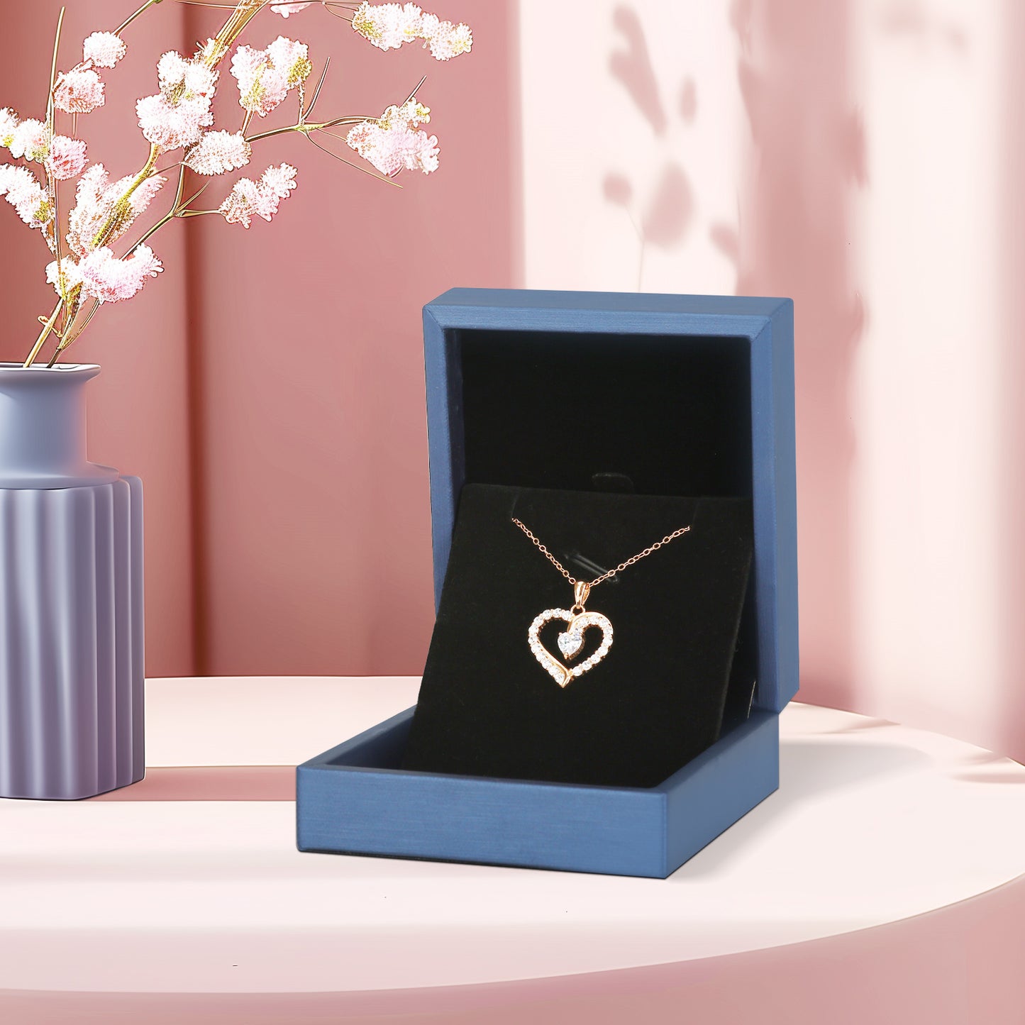 Pulgati Women’s Heart Necklace in Gold Plated 925 Sterling Silver with 21 CZ Halo. Elegant Jewelry with a Touch of Magic and Love for the Women and Girls in Your Life.