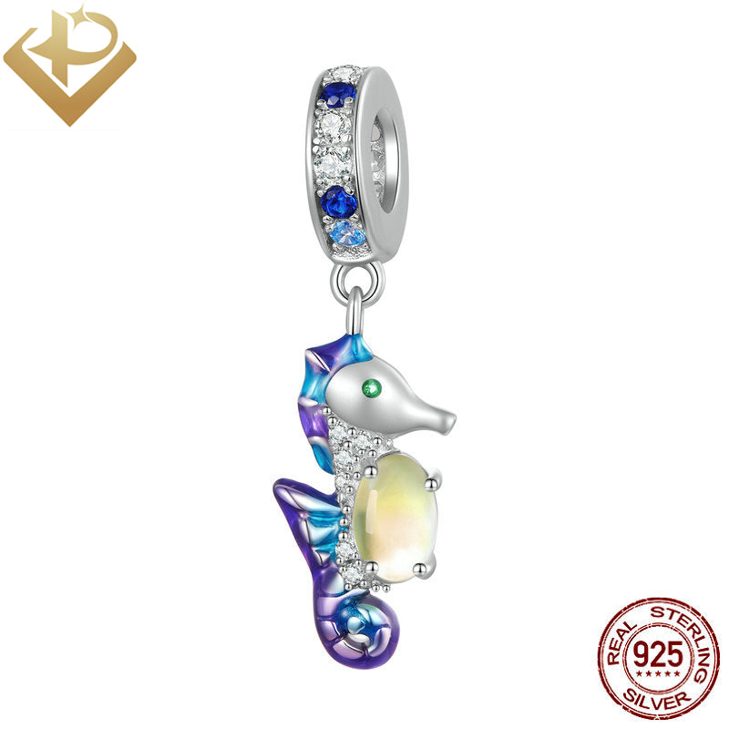 Pulgati 925 sterling silver beading bracelet necklace pendant DIY charm