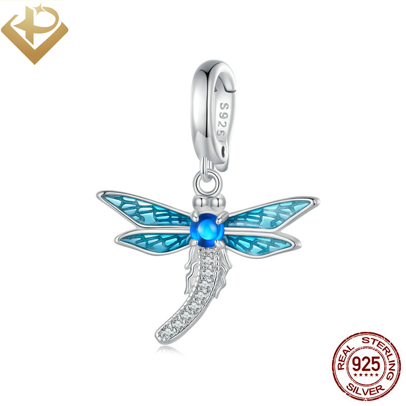 Pulgati 925 sterling silver bead DIY bracelet necklace pendant bauble trinket dragonfly