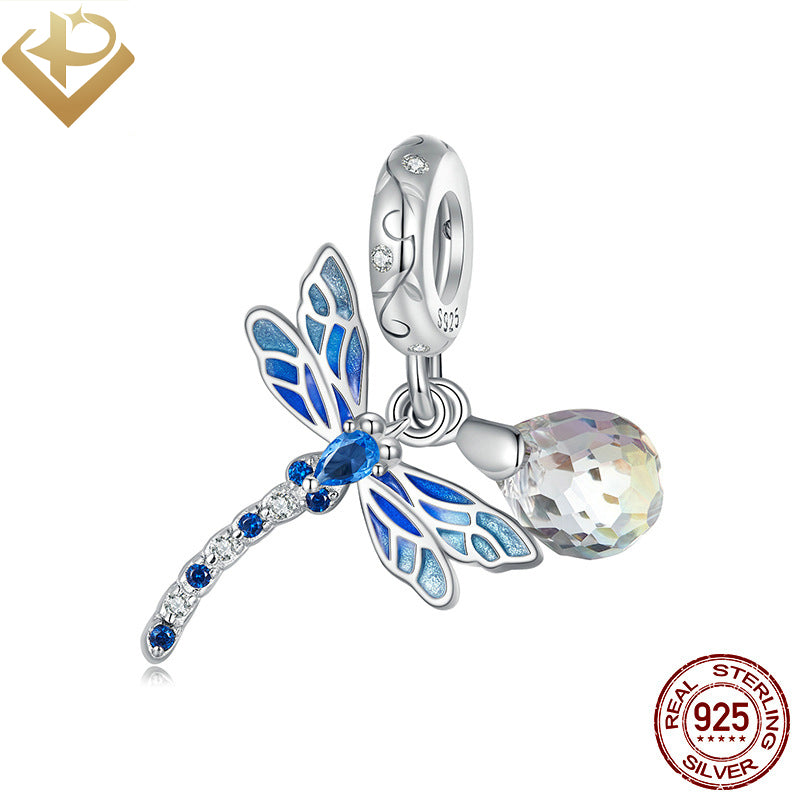 Pulgati 925 sterling silver bead DIY bracelet necklace pendant bauble trinket dragonfly