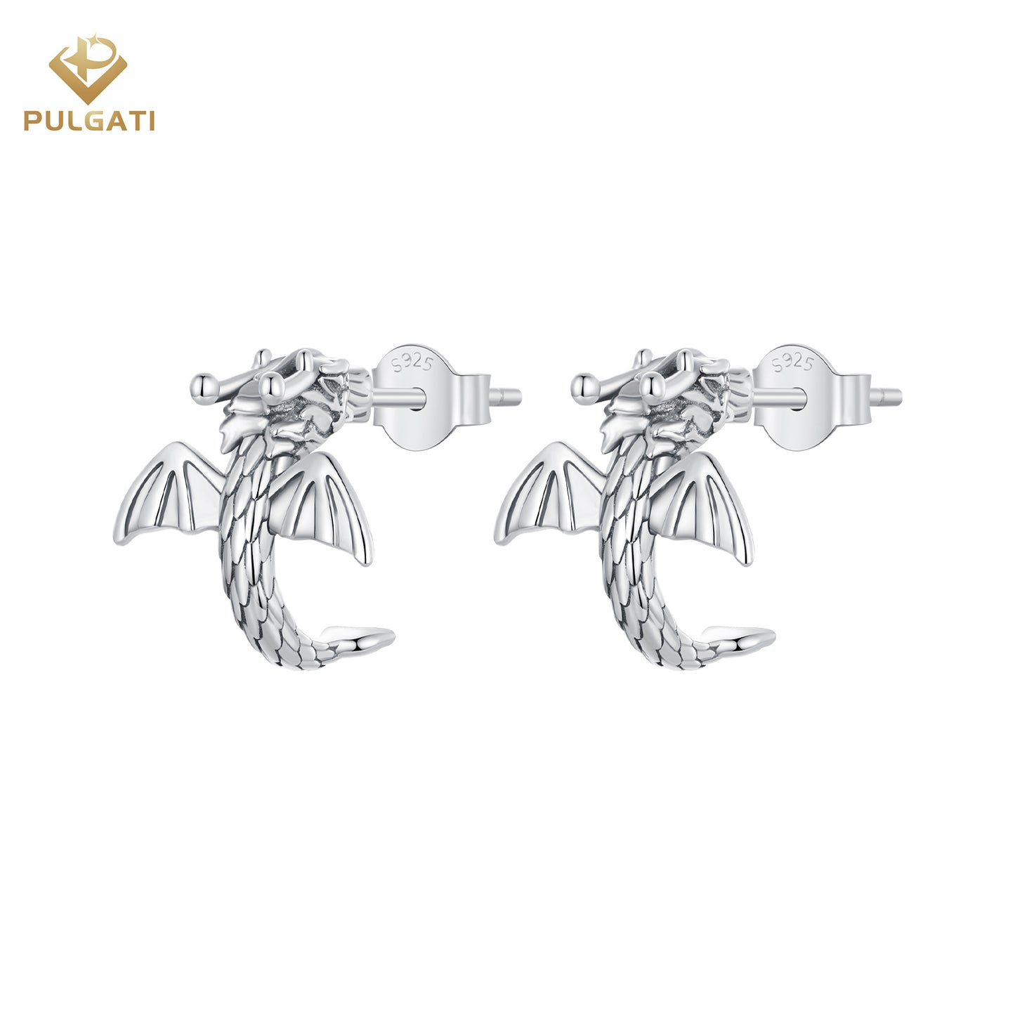 Pulgati Dragon Earrings in Gold Plated 925 Sterling Silver Gifts for Women Men.