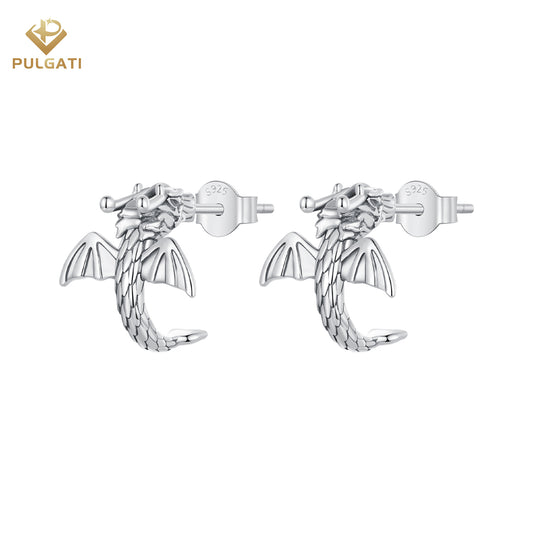 Pulgati Dragon Earrings in Gold Plated 925 Sterling Silver Gifts for Women Men.