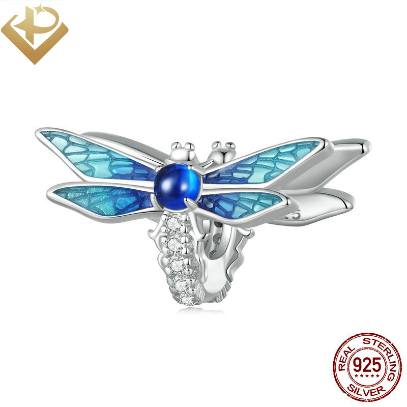 Pulgati 925 sterling silver bead DIY bracelet necklace pendant bauble trinket dragonfly