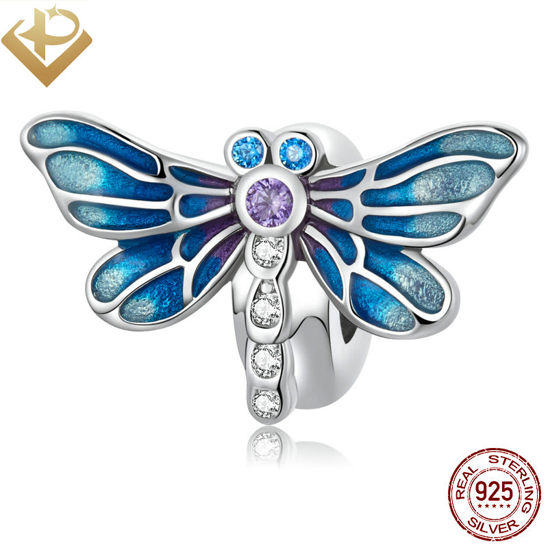Pulgati 925 sterling silver bead DIY bracelet necklace pendant bauble trinket dragonfly