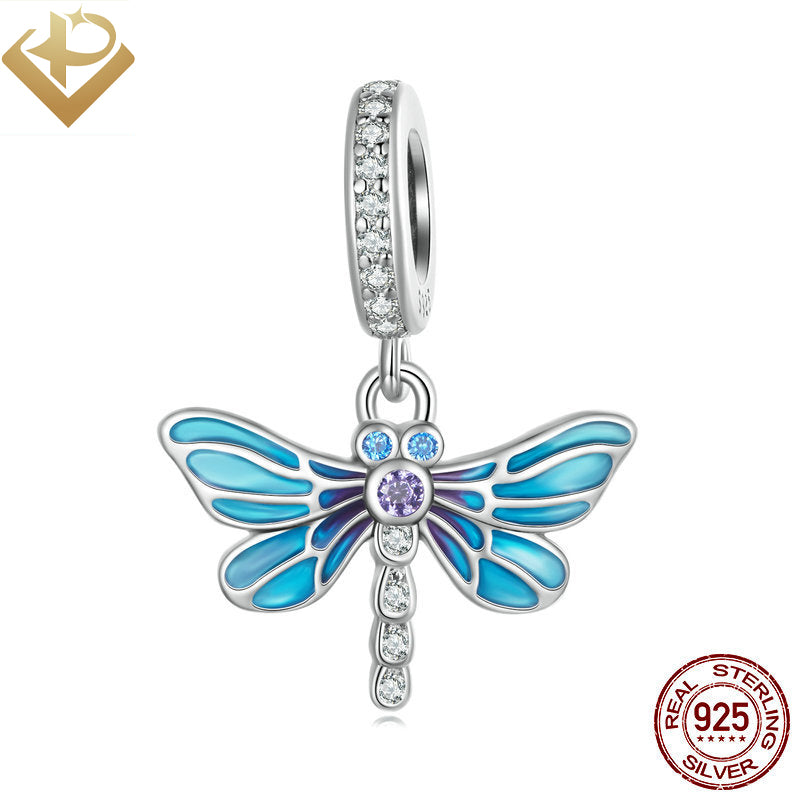 Pulgati 925 sterling silver bead DIY bracelet necklace pendant bauble trinket dragonfly