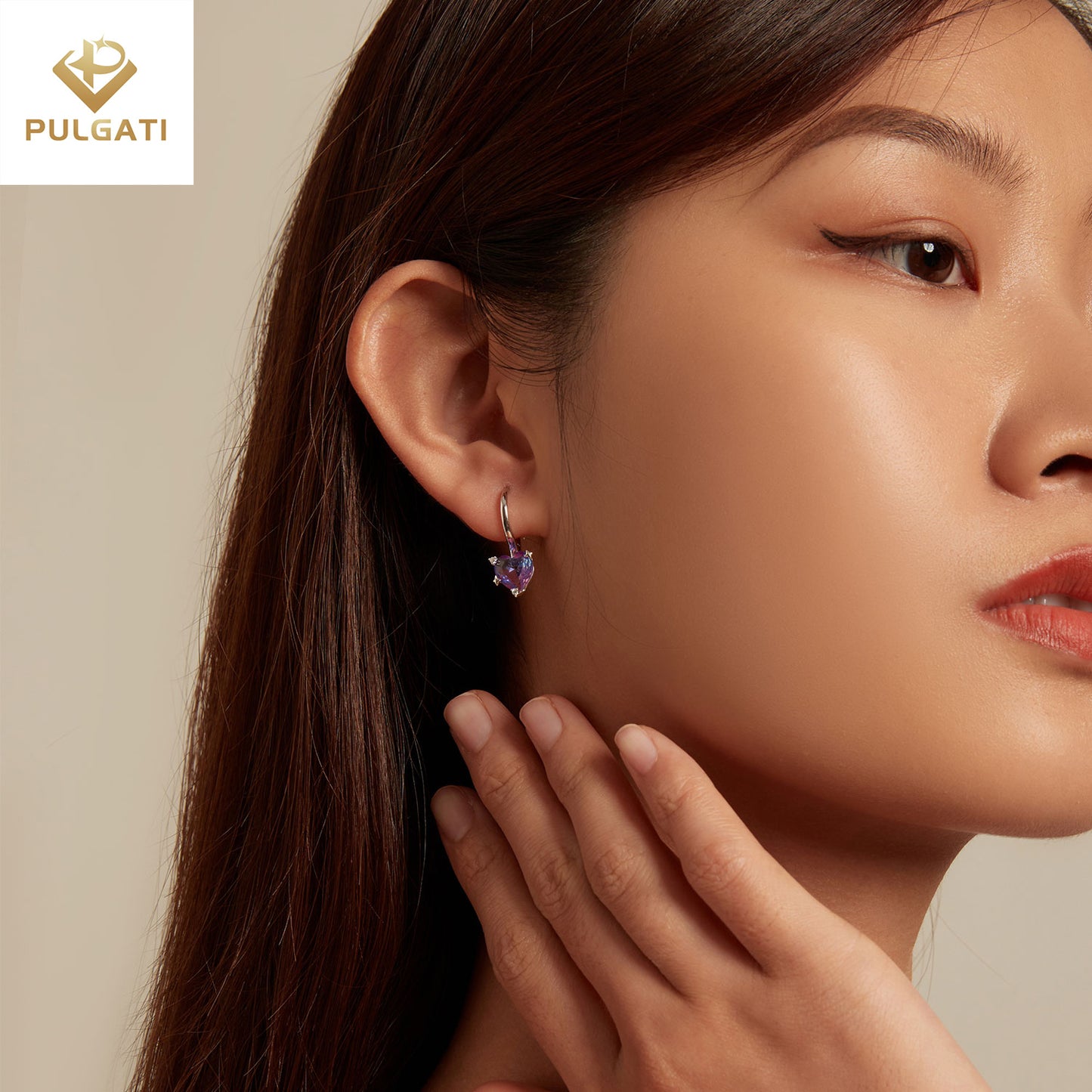 Pulgati Heart Ear Clips in Gold Plated 925 Sterling Silver with Colorful Glasses Gift for Women Girls.