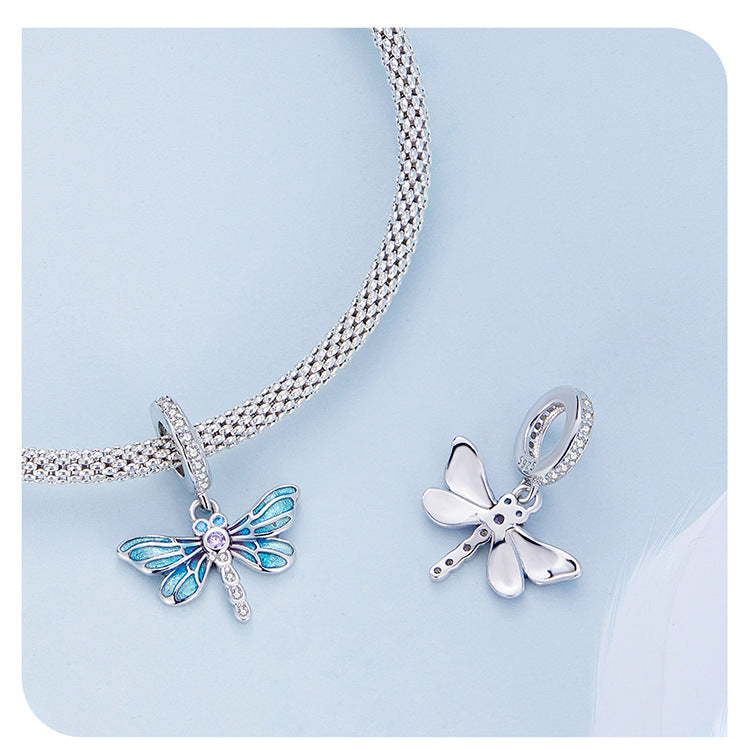 Pulgati 925 sterling silver bead DIY bracelet necklace pendant bauble trinket dragonfly
