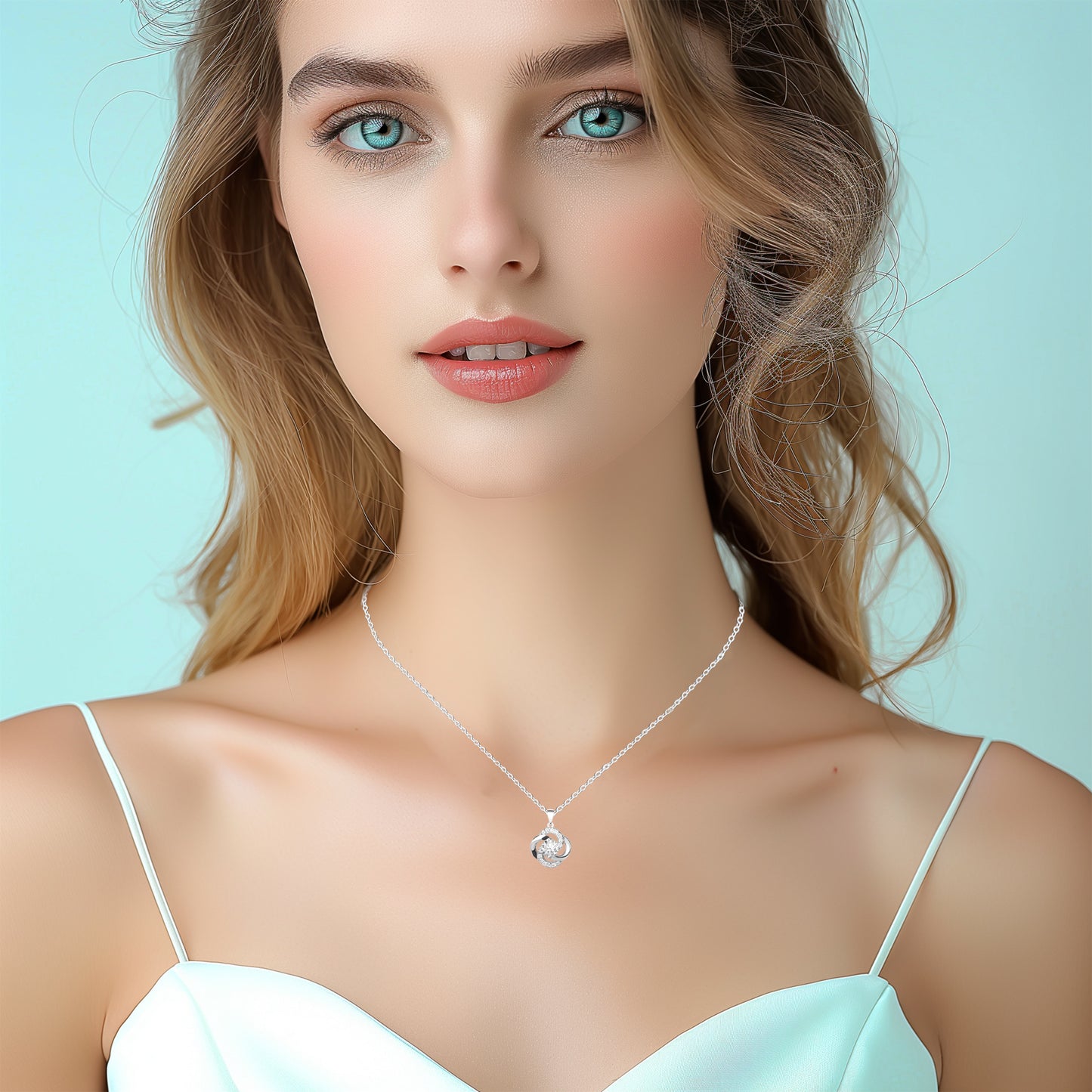 Pulgati Women’s Four-petal Rose Necklace in Gold Plated 925 Sterling Silver with Round-cut CZ. Elegant Jewelry with a Touch of Magic and Love for the Women and Girls in Your Life.