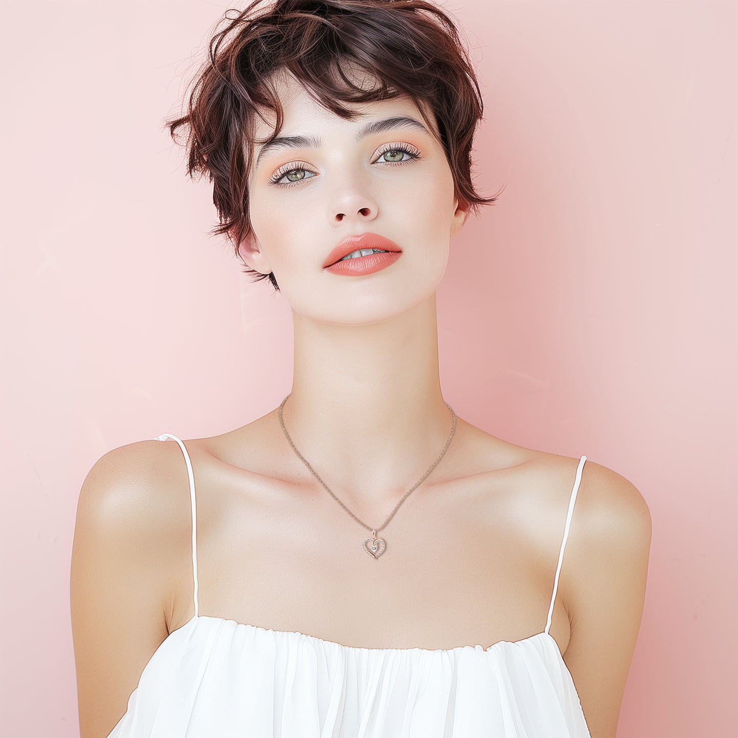 Pulgati Women’s Heart Necklace in Gold Plated 925 Sterling Silver with 21 CZ Halo. Elegant Jewelry with a Touch of Magic and Love for the Women and Girls in Your Life.